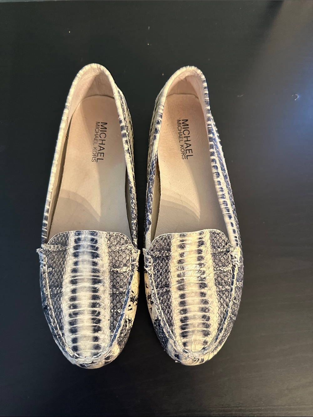 MICHAEL Michael Kors Women's Beige and black Snake-Print Loafers